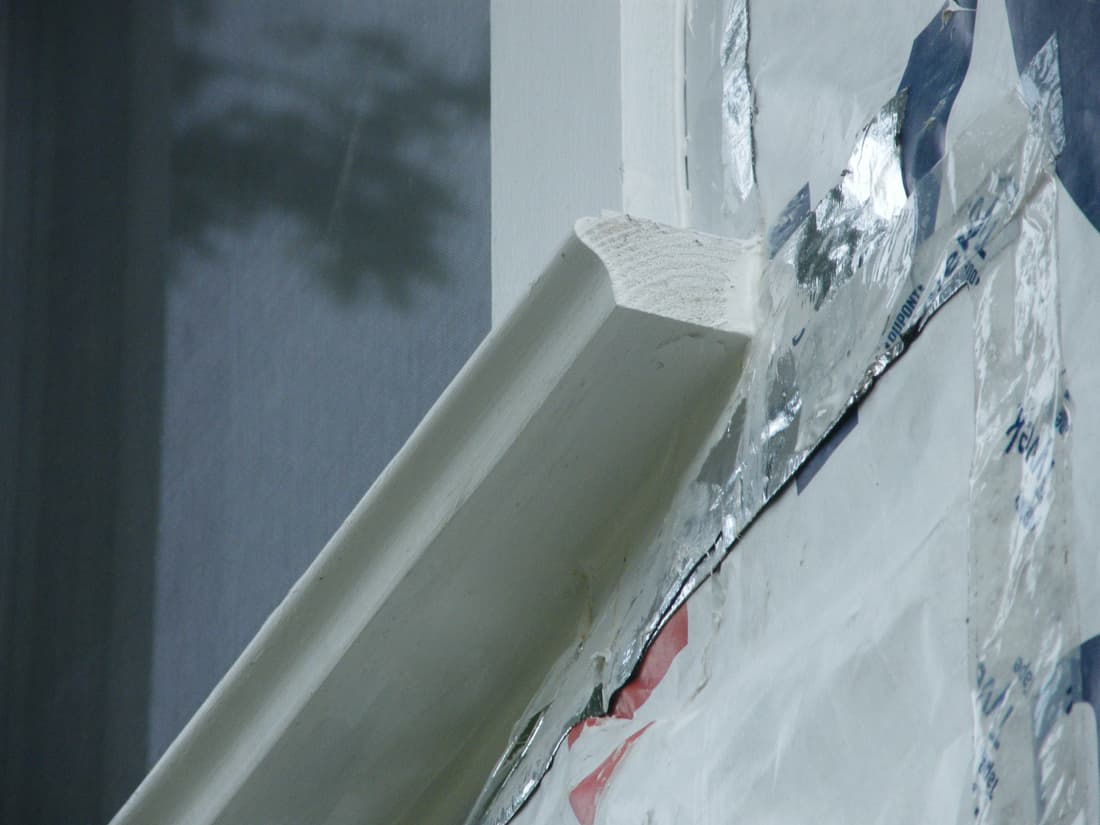 The upper front sill, its milled nose running out to a returned end.