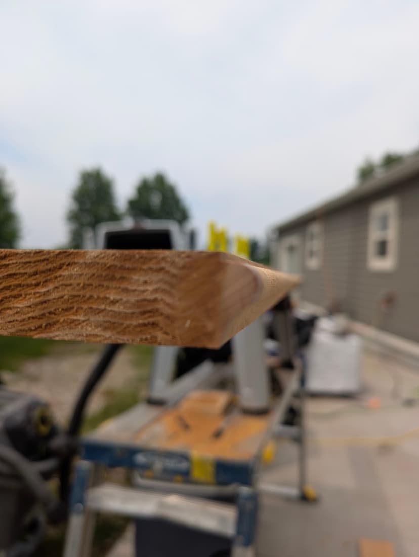 Testing the sill bit: the milled profile on a test piece.