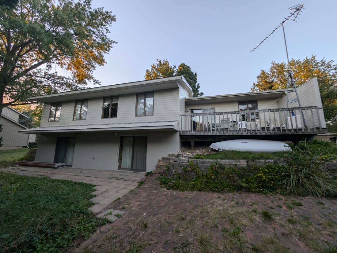 Split-level redwood repaint